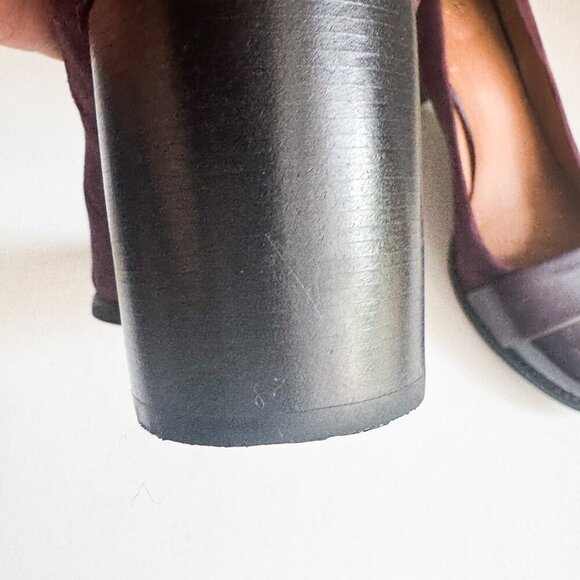 Clarks Artisan Burgundy Purple Stacked Heel Heels 9.5 - Picture 10 of 11